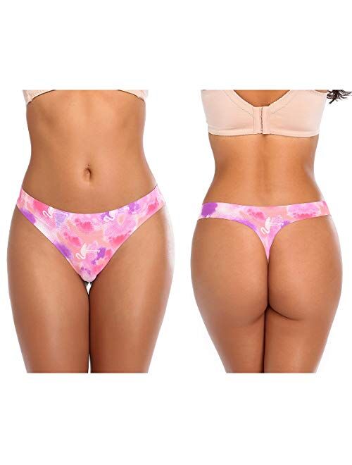 Thongs for women,No Show Breathable Cotton Womens Thongs Underwear Seamless Panties for Women