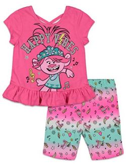 DreamWorks Trolls Poppy French Terry Bike T-Shirt Shorts Set Pink