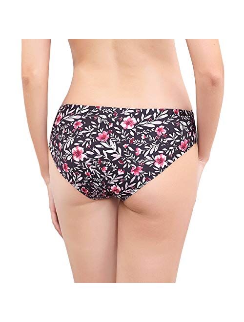 Amorfati No Panty Line Bikini Underwear for Women Panties Hipster Seamless Panty Laser Cut Invisible 12-Pack