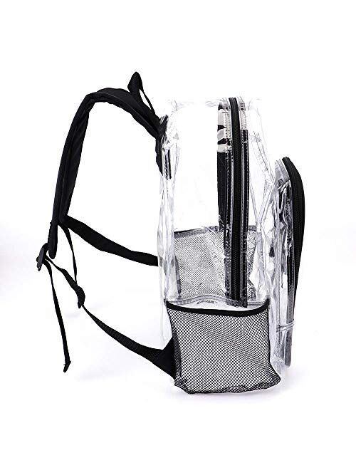 Heavy Duty Transparent Clear Backpack See Through Backpacks for School,Sports,Work,Stadium,Security Travel,College