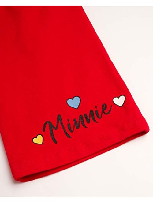 Disney Girls 2 Piece T-Shirt Knit Short Set: Minnie Mouse & Pooh Bear (Infant, Toddler, Little Girls)