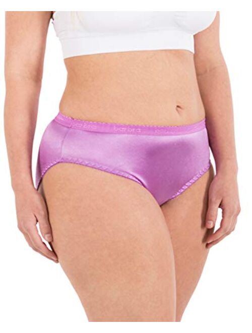 Barbra Womens Silky Sexy Satin Bikini Panties S - Plus Size Women Underwear 6 Pack
