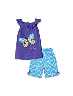 Little Bitty Girls Summer Clothes Toddler Girl Short Sets Cotton Clothing Ruffle Tops + Shorts Pants Outfits 2 Pcs