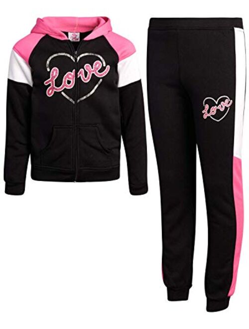 Real Love Girls 2-Piece Athletic Fleece Jogger Set 