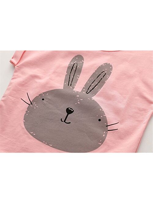 Mud Kingdom Little Girls Outfits Bunny Cute Tops and Shorts Summer