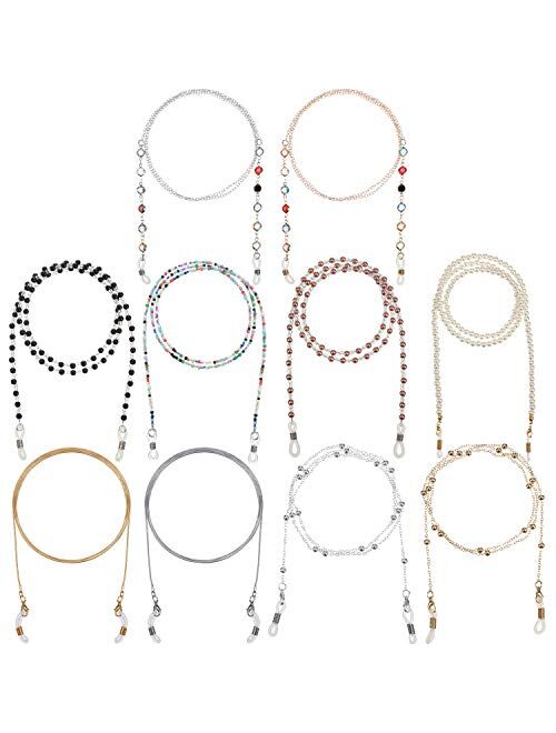 10 Pieces Eyeglass Chains Beaded Eyeglass Strap Holder Glasses Necklace Strap Eye Glass String for Women