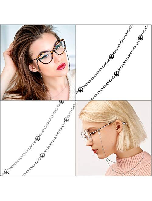 6 Pieces Eyeglass Chains Elegant Eyewear Retainer Beaded Eyeglass Strap Holder