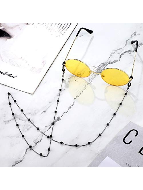 6 Pieces Eyeglass Chains Elegant Eyewear Retainer Beaded Eyeglass Strap Holder