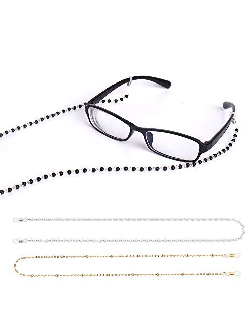 ONESING 4 Pcs Eyeglass Chains Eyeglasses String Eyewear Chain Eyeglass Chains Holder Glasses Cord Lanyard Gift for Women