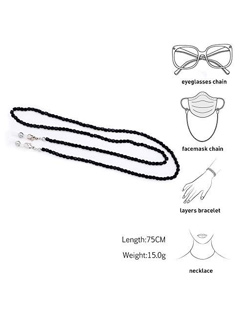 KAI Top Glass Bead Mask Chain for Women Sunglasses Eyeglasses Chain Strap Holder