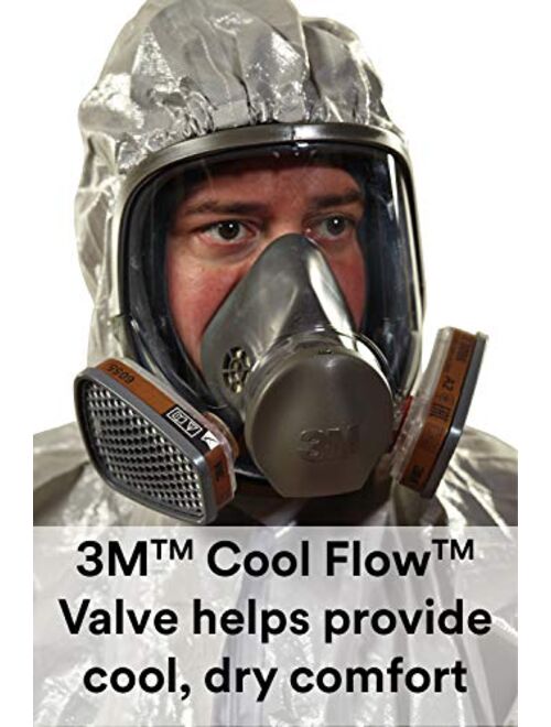 3M Full Facepiece Reusable Respirator 6800, Paint Vapors, Dust, Mold, Chemicals, Medium