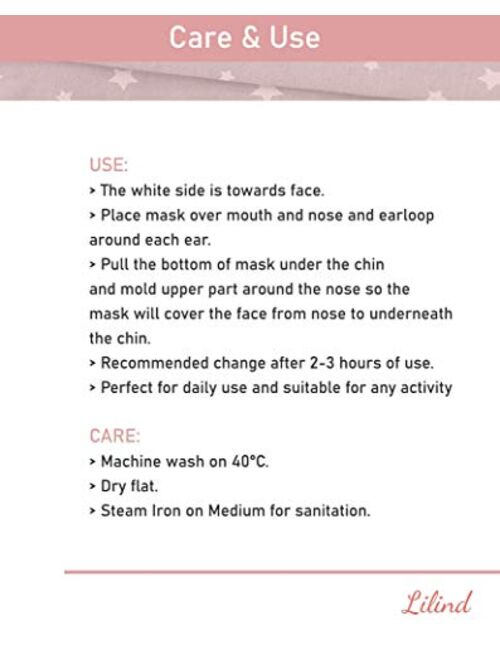 Lilind Christmas Face Mask, Comfortable, Handmade, Reusable, Washable, 100% Cotton, Gray Stars