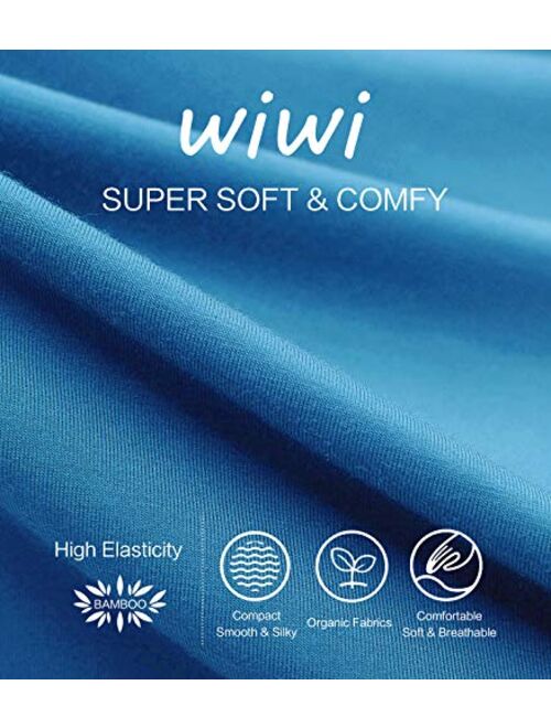 WiWi Womens Bamboo Pajamas Soft Pajama Sets Comfy Short Sleeves Loungewear Plus Size Sleepwear Top with Capri Pants Pjs S-4X