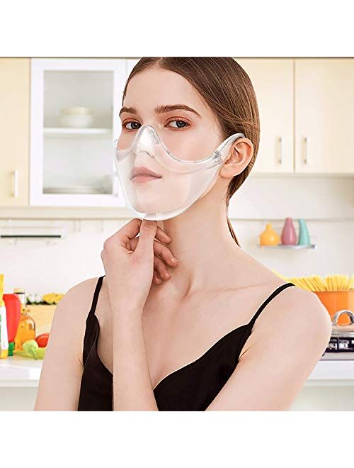 BeiYoYo Durable Clear Face Mask, Reusable Transparent Face Protection, Visible ExpressionBreathable and Prevent Glasses Fog