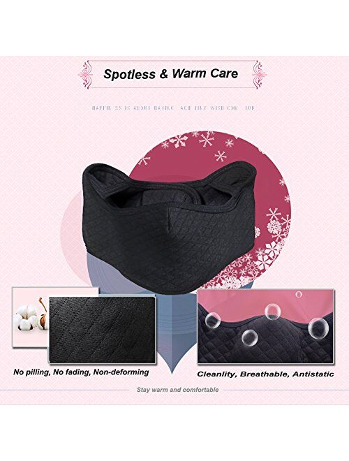 KIVETAI Half Face Mask Mouth Masks with Earmuffs Anti Dust Anti Haze Windproof Ski Mask Keep Warm for Winter Outdoor Sports and Activities