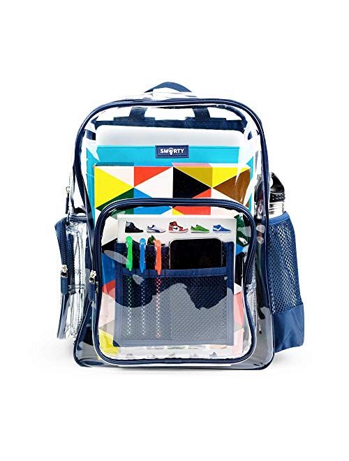 Heavy Duty Clear Backpack Durable Military Nylon Clear Bookbags Transparent See Through for School Work