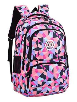 Bansusu Geometric Prints Primary School Student Satchel Backpack For Girls