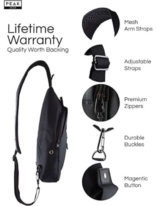 Peak Gear Sling Compact Crossbody Backpack and Day Bag