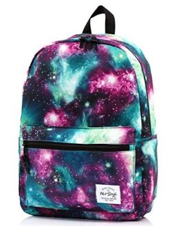TRENDYMAX Galaxy Backpack for School Girls & Boys, Durable and Cute Bookbag with 7 Roomy Pockets