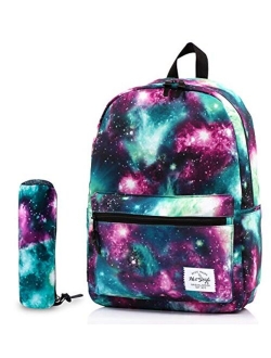 TRENDYMAX Galaxy Backpack for School Girls & Boys, Durable and Cute Bookbag with 7 Roomy Pockets