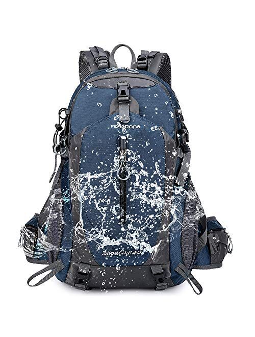 FENGDONG 40L Waterproof Lightweight Hiking,Camping,Travel Backpack for Men Women