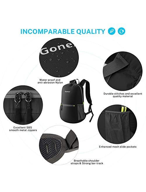 Gonex Ultralight Handy Travel Backpack Packable Daypack 20L
