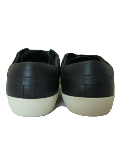 Yves Saint Laurent J-4331178 New Saint Laurent Black Leather Low-top Sneakers Shoes Size 41 US 8