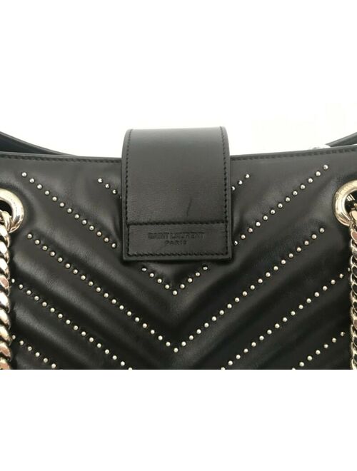 NEW Black Leather Yves Saint Laurent YSL Purse Tote
