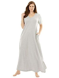 Dreams & Co. Women's Plus Size Long T-Shirt Lounger Nightgown