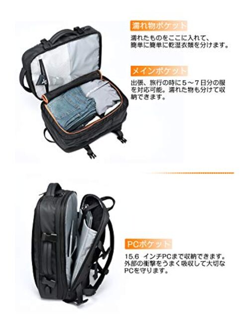 SUNOGE Travel Friendly Laptop Business Backpack - Large Capacity - High Density Oxford Waterproof Fabric - Imported from Japan