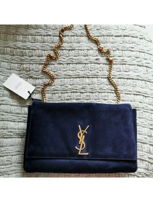 Yves Saint Laurent Authentic SAINT LAURENT medium YSL Monogram Kate Suede Shoulder Bag NWT $2650