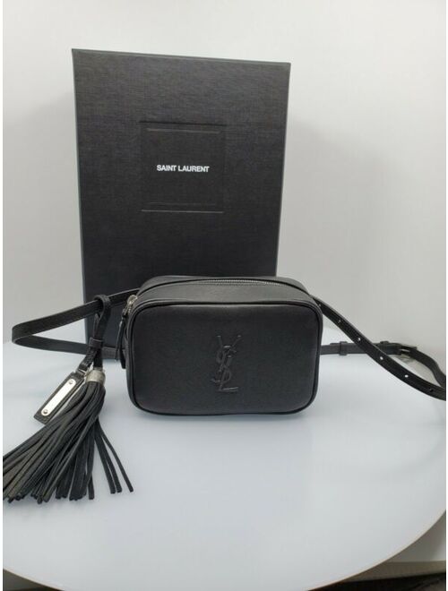 Yves Saint Laurent Saint Laurent YSL Embossed Logo Lou Adjustable Belt Bag, Black Leather - NEW