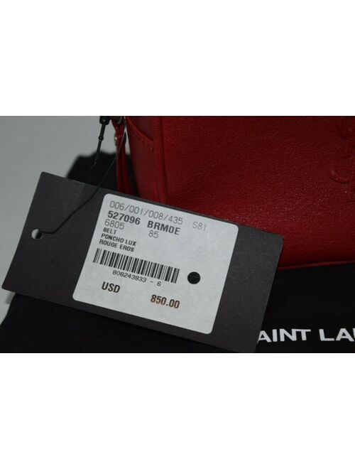 Yves Saint Laurent NEW! $850 Authentic YSL Saint Laurent Lou Smooth Leather Belt Bag Red Tassels