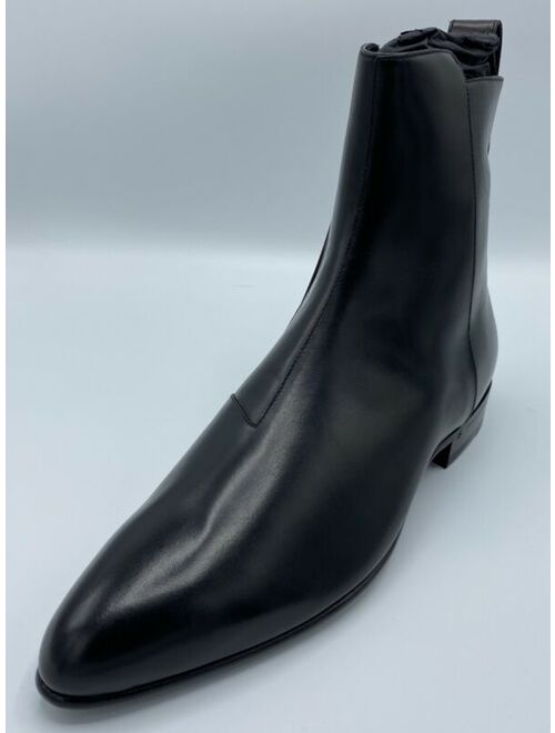Yves Saint Laurent $1,200 Saint Laurent Black Leather Boots Zipper size US 8 Made in Italy