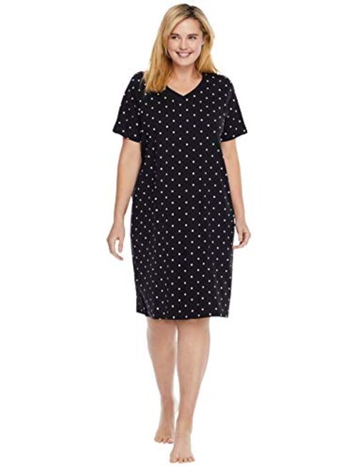 Dreams & Co Women's Plus Size Print Sleepshirt Nightgown 
