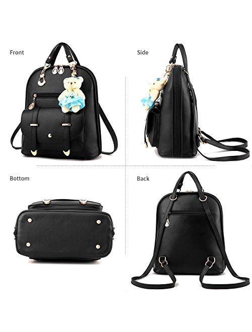 Backpack Purse for Women Large Capacity Leather Shoulder Bags Cute Mini Backpack for Girls