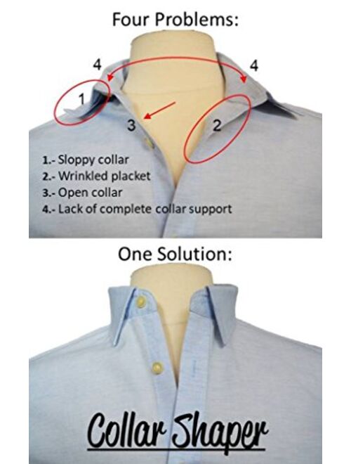 THE ORIGINAL Adjustable Metal Shirt Collar Support. Collar Stays and Placket Stays. Men and Women.