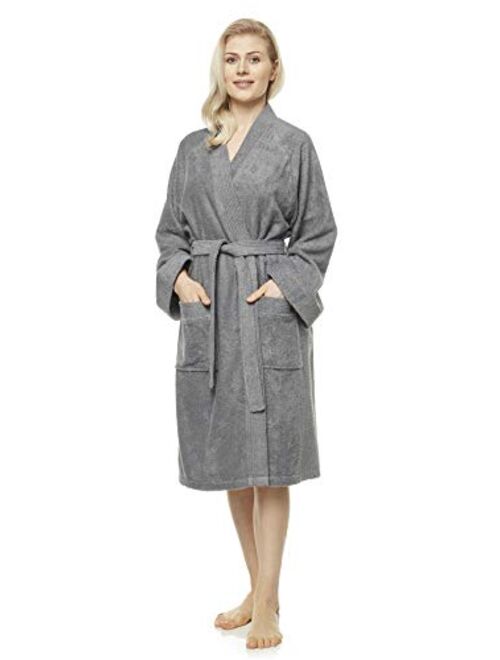Arus Women's Short Kimono Lightweight Bathrobe Turkish Cotton Terry Cloth Robe