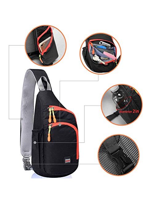 Lecxci Outdoor Chest Sling Bag Lightweight Waterproof Backpack for Kid/Man/Women