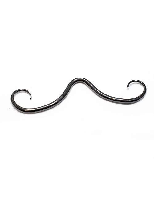 Black Over 316L Surgical Steel Septum Mustache nose Ring 5 sizes avialble