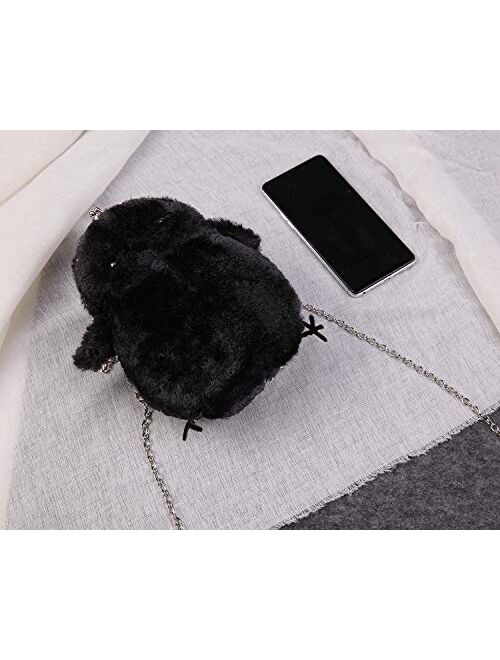 JHVYF Women Cute Plush Crossbody Bag Chic Small Shoulder Purse Cell Phone Wallet For Girls