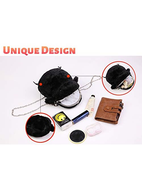 JHVYF Women Cute Plush Crossbody Bag Chic Small Shoulder Purse Cell Phone Wallet For Girls