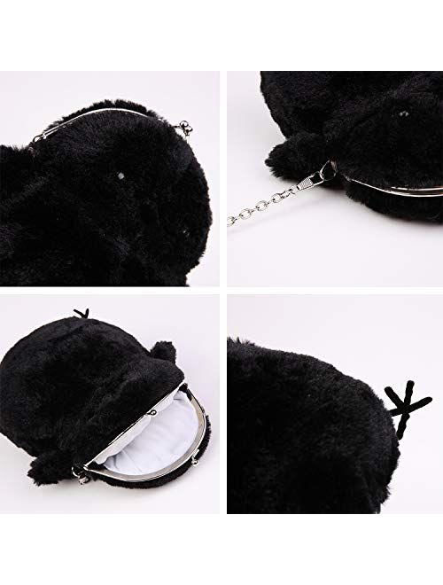 JHVYF Women Cute Plush Crossbody Bag Chic Small Shoulder Purse Cell Phone Wallet For Girls