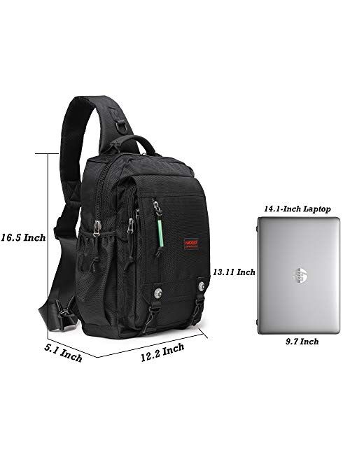 Sling Bags Chest Shoulder Backpacks, 13.3'' 14.1'' Laptop Backpack Crossbody Messenger Bag Travel Outdoor Men Women