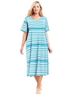 Dreams & Co. Women's Plus Size Long Print Sleepshirt Nightgown