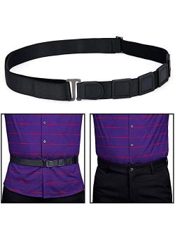 Men Shirt Stays Shirt Lock Belt Adjustable Elastic Shirt Holder Keeps Shirt Tucked in for Police Military