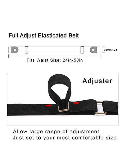 No Buckle Invisible Elastic Stretch Buckle Free Belt for Men/Women Fits waist 24-50in Father Day Gift