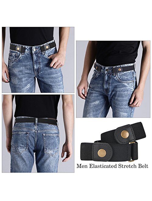 No Buckle Invisible Elastic Stretch Buckle Free Belt for Men/Women Fits waist 24-50in Father Day Gift