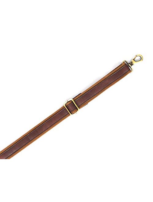 Leather Bag Strap Replacement Adjustable Shoulder Strap Brown Black For Messenger, Laptop, Camera, Travel Bags Fit for all with Metal Swivel Hooks