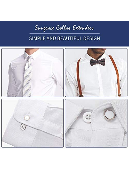 Sungrace Metal Collar and Buttons Extenders for Shirt Dress Trouser Coat